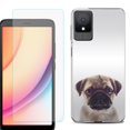 thumbnail image 1 of For TCL K11 Phone Case Cover, Shockproof Case with Tempered Glass Screen Protector, by OneToughShield - Pug Face, 1 of 3
