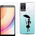 thumbnail image 1 of For TCL K11 Phone Case Cover, Shockproof Case with Tempered Glass Screen Protector, by OneToughShield - Rain/Hearts, 1 of 3
