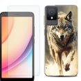 thumbnail image 1 of For TCL K11 Phone Case Cover, Shockproof Case with Tempered Glass Screen Protector, by OneToughShield - Running Wolf, 1 of 3