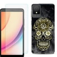 thumbnail image 1 of For TCL K11 Phone Case Cover, Shockproof Case with Tempered Glass Screen Protector, by OneToughShield - Skull Smoke, 1 of 3