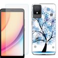thumbnail image 1 of For TCL K11 Phone Case Cover, Shockproof Case with Tempered Glass Screen Protector, by OneToughShield - Snowflakes Tree, 1 of 3