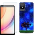 thumbnail image 1 of For TCL K11 Phone Case Cover, Shockproof Case with Tempered Glass Screen Protector, by OneToughShield - Star Trails Tree, 1 of 3