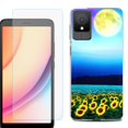 thumbnail image 1 of For TCL K11 Phone Case Cover, Shockproof Case with Tempered Glass Screen Protector, by OneToughShield - Sunflower Moon, 1 of 3