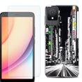 thumbnail image 1 of For TCL K11 Phone Case Cover, Shockproof Case with Tempered Glass Screen Protector, by OneToughShield - Tokyo Night, 1 of 3