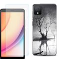 thumbnail image 1 of For TCL K11 Phone Case Cover, Shockproof Case with Tempered Glass Screen Protector, by OneToughShield - Tree BW, 1 of 3