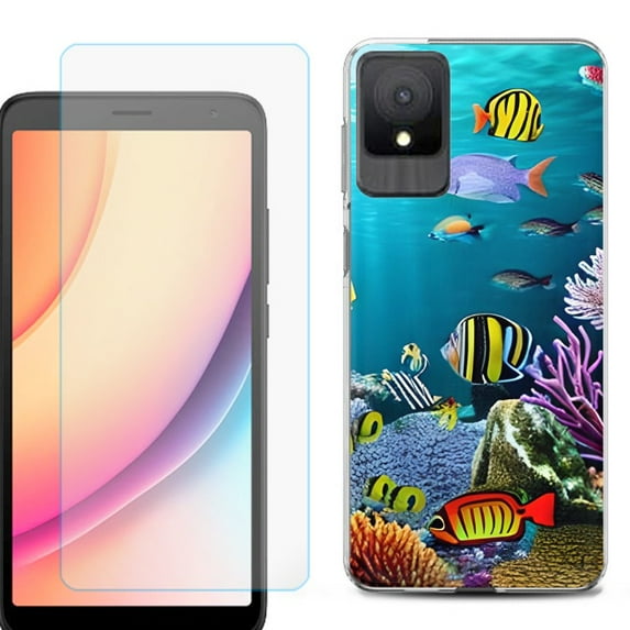 For TCL K11 Phone Case Cover, Shockproof Case with Tempered Glass Screen Protector, by OneToughShield - Underwater