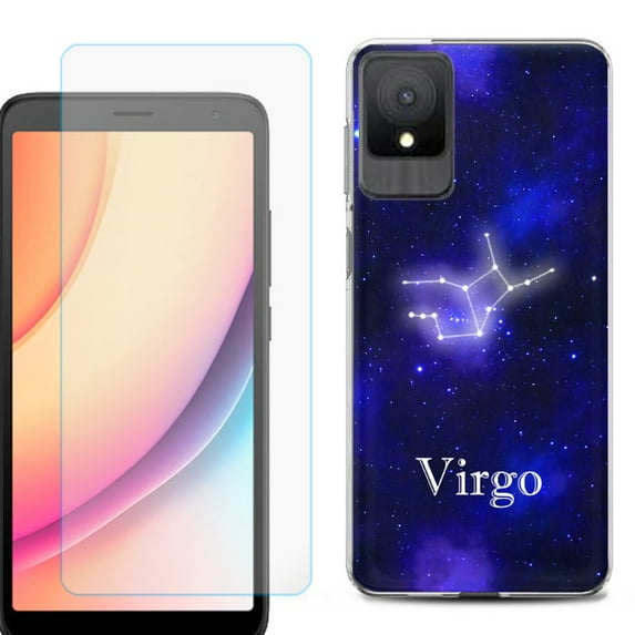 For TCL K11 Phone Case Cover, Shockproof Case with Tempered Glass Screen Protector, by OneToughShield - Virgo