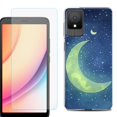 thumbnail image 1 of For TCL K11 Phone Case Cover, Shockproof Case with Tempered Glass Screen Protector, by OneToughShield - Whimsical Moon, 1 of 3