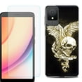 thumbnail image 1 of For TCL K11 Phone Case Cover, Shockproof Case with Tempered Glass Screen Protector, by OneToughShield - Wing Skull, 1 of 3