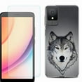 thumbnail image 1 of For TCL K11 Phone Case Cover, Shockproof Case with Tempered Glass Screen Protector, by OneToughShield - Wolf Face, 1 of 3