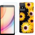 thumbnail image 1 of For TCL K11 Phone Case Cover, Shockproof Case with Tempered Glass Screen Protector, by OneToughShield - Yellow Flower, 1 of 3