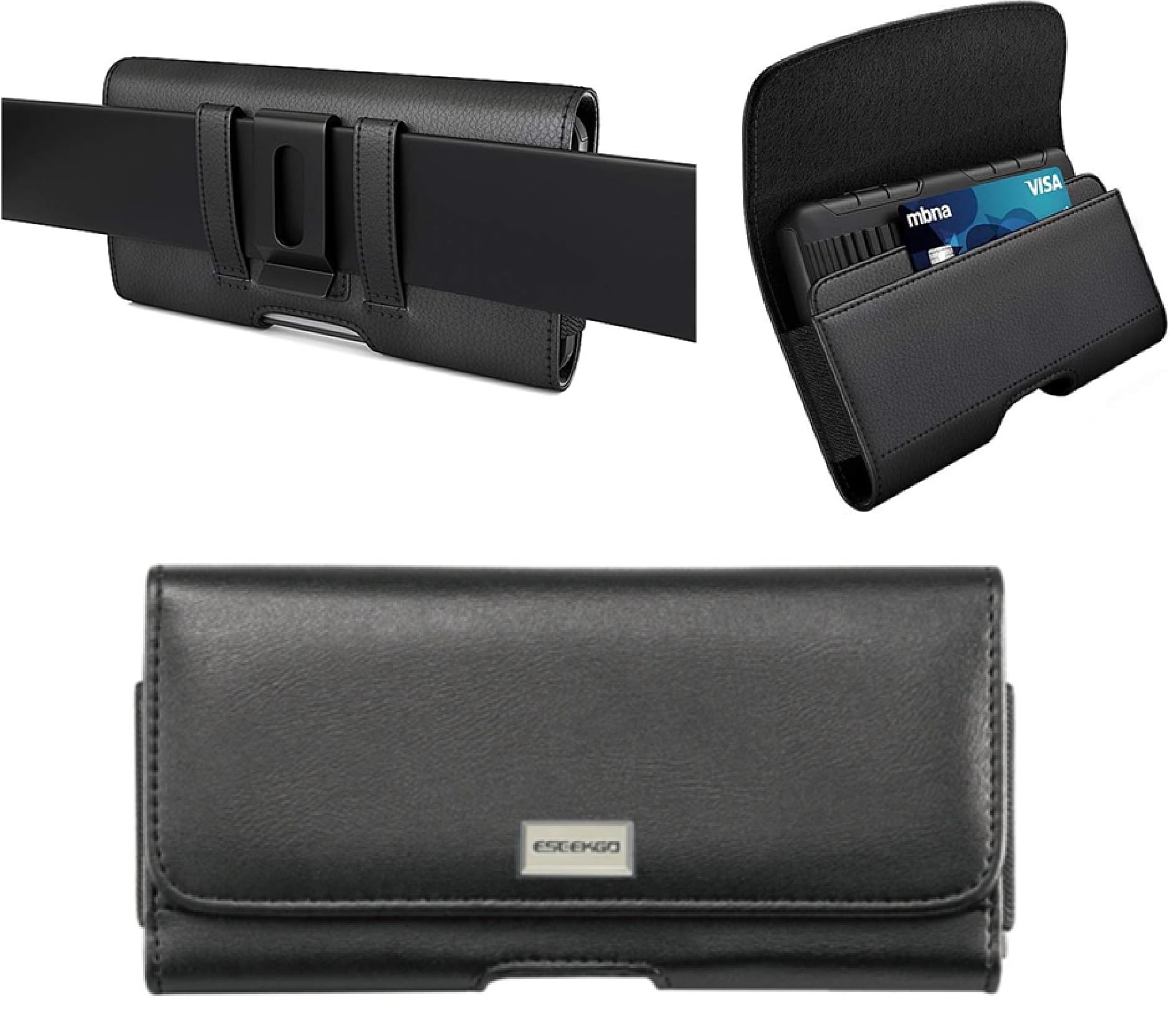 For TCL K24 T434D Belt Clip Credit Card 7.0 Black Pouch Case Phone ...