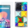 thumbnail image 1 of For TCL K32 5G Protective Shockproof Phone Case with Tempered Glass Screen Protector, by OneToughShield - Abstract Color, 1 of 3