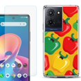 thumbnail image 1 of For TCL K32 5G Protective Shockproof Phone Case with Tempered Glass Screen Protector, by OneToughShield - Bell Pepper, 1 of 3