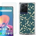 thumbnail image 1 of For TCL K32 5G Protective Shockproof Phone Case with Tempered Glass Screen Protector, by OneToughShield - Blossom Green, 1 of 3