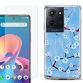 thumbnail image 1 of For TCL K32 5G Protective Shockproof Phone Case with Tempered Glass Screen Protector, by OneToughShield - Blossom Sky, 1 of 3