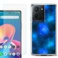 thumbnail image 1 of For TCL K32 5G Protective Shockproof Phone Case with Tempered Glass Screen Protector, by OneToughShield - Cosmos/Stars, 1 of 3
