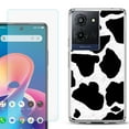 thumbnail image 1 of For TCL K32 5G Protective Shockproof Phone Case with Tempered Glass Screen Protector, by OneToughShield - Cow Skin Design, 1 of 3