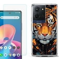 thumbnail image 1 of For TCL K32 5G Protective Shockproof Phone Case with Tempered Glass Screen Protector, by OneToughShield - Cyberpunk Tiger, 1 of 3