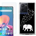 thumbnail image 1 of For TCL K32 5G Protective Shockproof Phone Case with Tempered Glass Screen Protector, by OneToughShield - Elephant Music, 1 of 3