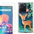 thumbnail image 1 of For TCL K32 5G Protective Shockproof Phone Case with Tempered Glass Screen Protector, by OneToughShield - Fawn Craft, 1 of 3