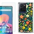 thumbnail image 1 of For TCL K32 5G Protective Shockproof Phone Case with Tempered Glass Screen Protector, by OneToughShield - Flower Symphony, 1 of 3