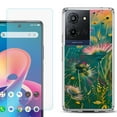 thumbnail image 1 of For TCL K32 5G Protective Shockproof Phone Case with Tempered Glass Screen Protector, by OneToughShield - Flower Wind, 1 of 3