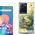 thumbnail image 1 of For TCL K32 5G Protective Shockproof Phone Case with Tempered Glass Screen Protector, by OneToughShield - Frog, 1 of 3