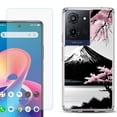 thumbnail image 1 of For TCL K32 5G Protective Shockproof Phone Case with Tempered Glass Screen Protector, by OneToughShield - Fuji Sakura, 1 of 3