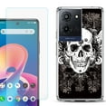 thumbnail image 1 of For TCL K32 5G Protective Shockproof Phone Case with Tempered Glass Screen Protector, by OneToughShield - Grunge Skull, 1 of 3