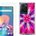 thumbnail image 1 of For TCL K32 5G Protective Shockproof Phone Case with Tempered Glass Screen Protector, by OneToughShield - Kaleidoscope Rose, 1 of 3