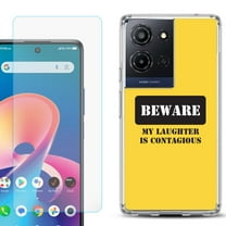 For TCL K32 5G Protective Shockproof Phone Case with Tempered Glass Screen Protector, by OneToughShield - Laughter