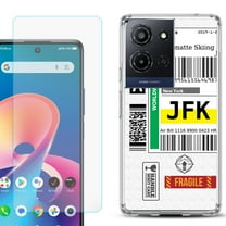 For TCL K32 5G Protective Shockproof Phone Case with Tempered Glass Screen Protector, by OneToughShield - Mail / New York