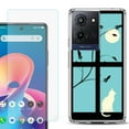 thumbnail image 1 of For TCL K32 5G Protective Shockproof Phone Case with Tempered Glass Screen Protector, by OneToughShield - Moon/Cat, 1 of 3