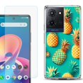 thumbnail image 1 of For TCL K32 5G Protective Shockproof Phone Case with Tempered Glass Screen Protector, by OneToughShield - Pineapple, 1 of 3