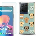 thumbnail image 1 of For TCL K32 5G Protective Shockproof Phone Case with Tempered Glass Screen Protector, by OneToughShield - Puppies, 1 of 3