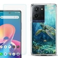 thumbnail image 1 of For TCL K32 5G Protective Shockproof Phone Case with Tempered Glass Screen Protector, by OneToughShield - Sea Turtle Undersea, 1 of 3