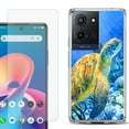thumbnail image 1 of For TCL K32 5G Protective Shockproof Phone Case with Tempered Glass Screen Protector, by OneToughShield - Sea Turtle, 1 of 3