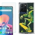 thumbnail image 1 of For TCL K32 5G Protective Shockproof Phone Case with Tempered Glass Screen Protector, by OneToughShield - Skeleton Skater, 1 of 3
