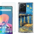 thumbnail image 1 of For TCL K32 5G Protective Shockproof Phone Case with Tempered Glass Screen Protector, by OneToughShield - Starry Night Rhone, 1 of 3