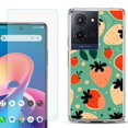 thumbnail image 1 of For TCL K32 5G Protective Shockproof Phone Case with Tempered Glass Screen Protector, by OneToughShield - Stawberry Mix, 1 of 3