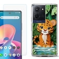 thumbnail image 1 of For TCL K32 5G Protective Shockproof Phone Case with Tempered Glass Screen Protector, by OneToughShield - Tiger Craft, 1 of 3