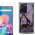 thumbnail image 1 of For TCL K32 5G Protective Shockproof Phone Case with Tempered Glass Screen Protector, by OneToughShield - Twilight Safari, 1 of 3