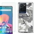 thumbnail image 1 of For TCL K32 5G Protective Shockproof Phone Case with Tempered Glass Screen Protector, by OneToughShield - Urban Camo, 1 of 3
