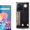 thumbnail image 1 of For TCL K32 5G Protective Shockproof Phone Case with Tempered Glass Screen Protector, by OneToughShield - Vintage Radio, 1 of 3
