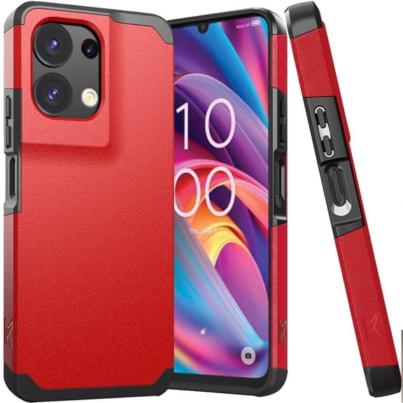 Hybrid Tough Case for TCL K32 5G - Red