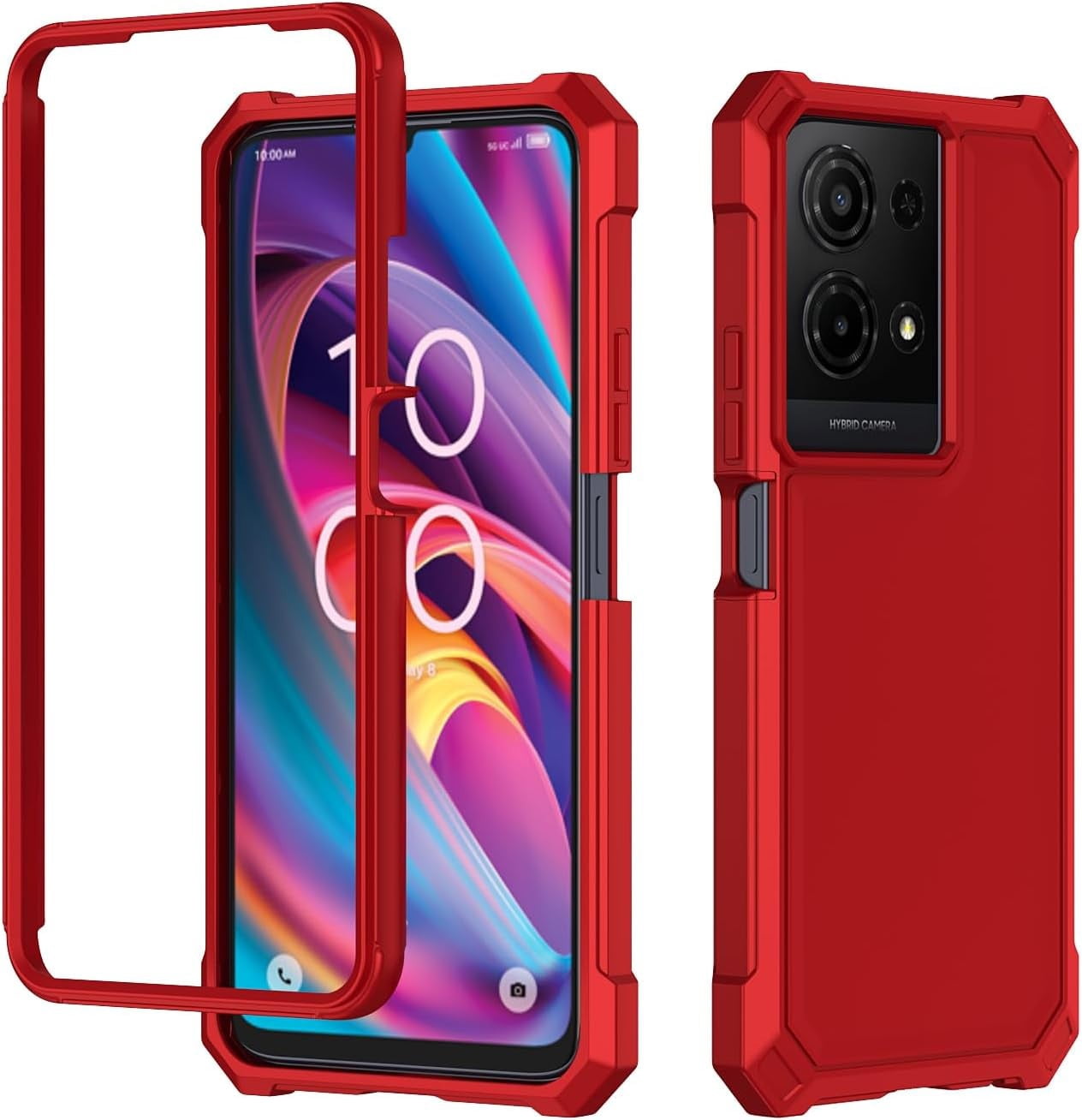 Tkey Phone Case For TCL K33 5G T513V Tough Hybrid Cell Phone Cover Case + Tempered ...