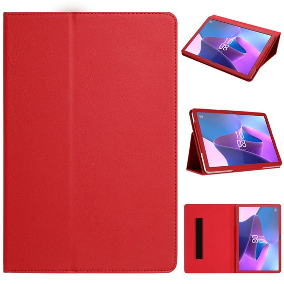 For TMobile Revvl Tab 2 Tablet Premium PU Vegan Kickstand Case Cover - Red