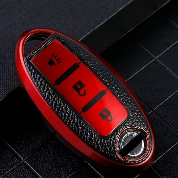 For TPU Leather Car Key Fob Case Cover for Nissan for Qashqai for Trail for Versa
