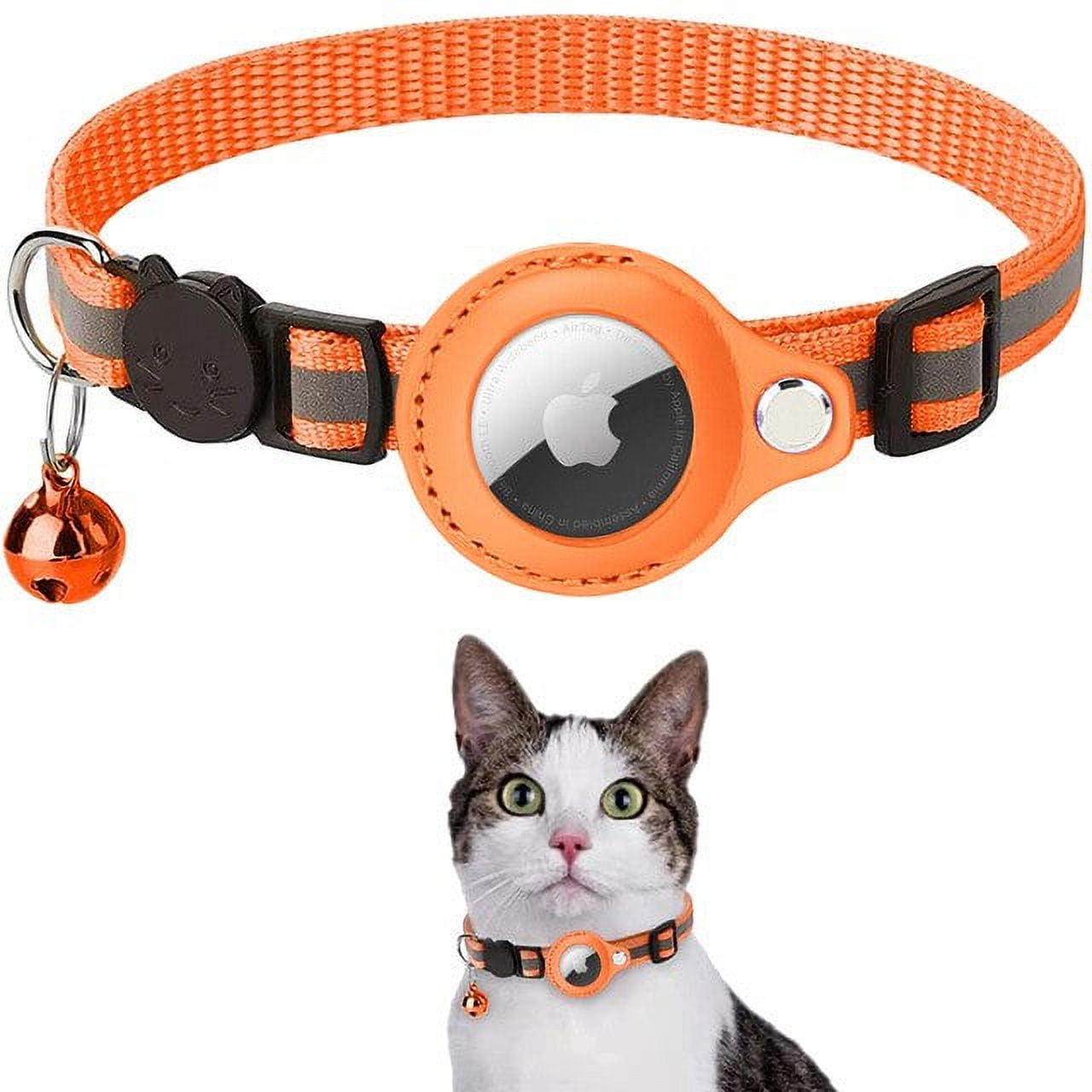 For TRACK tag Case Cat Collar With Bell Reflective Nylon Collar